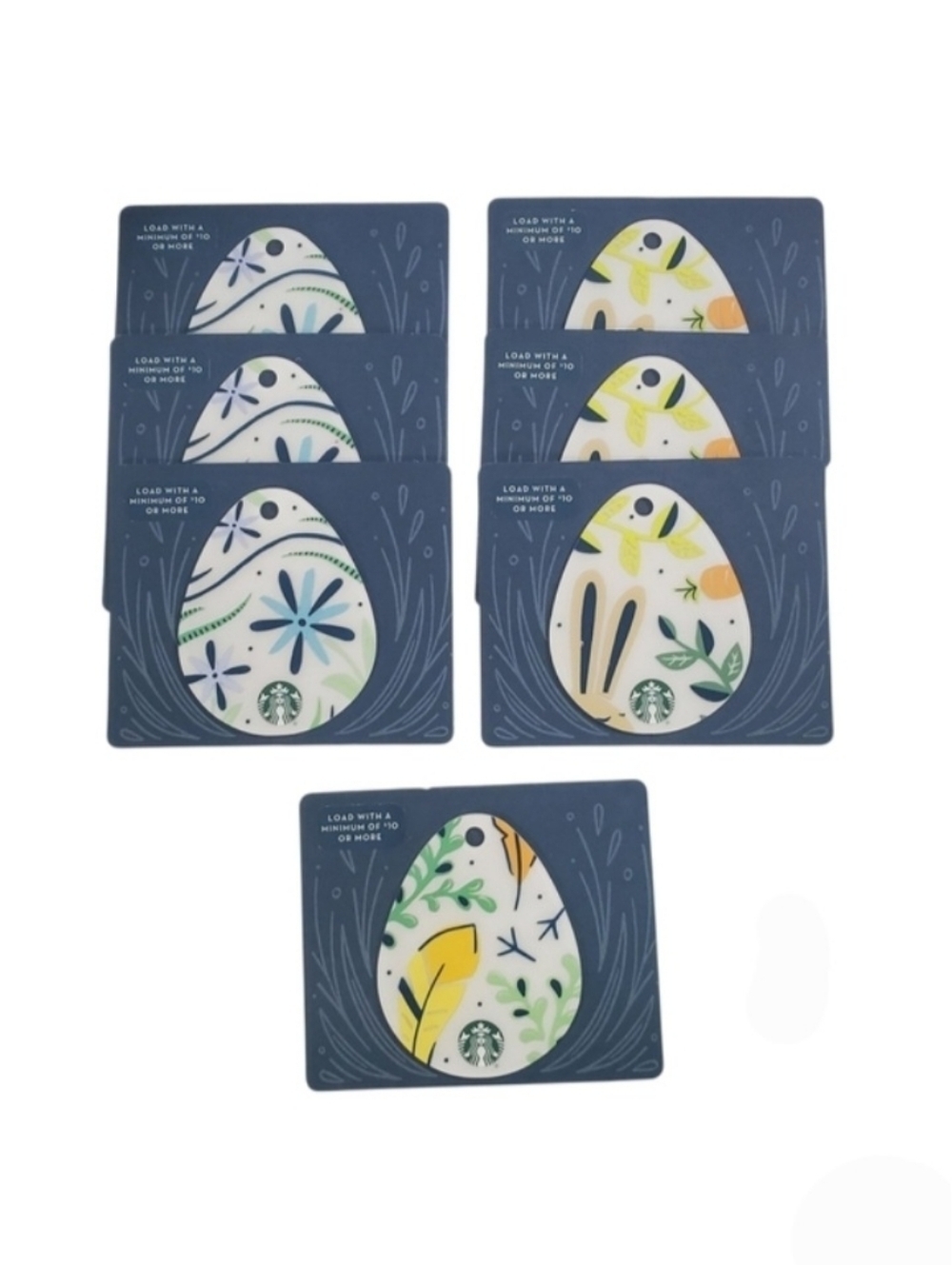 Starbucks 7 Easter Egg Gift Cards 2018 Collectible Empty No Monetary Value